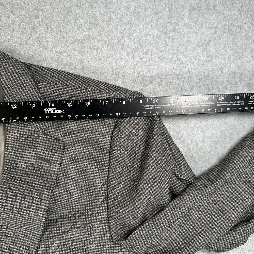 Ermenegildo Zegna Blazer Sport Coat Mens 52 Gray Check Wool Saks Two Button